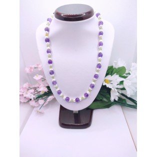 Amethyst, Peridot & Freshwater Pearl Necklace